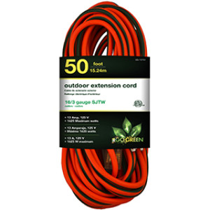 GOGREEN POWER GG-13750 16/3 50' SJT W-A OUTDOOR EXTENSION CORD ORANGE
