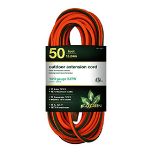 GOGREEN POWER GG-13850 14/3 50' SJT W-A OUTDOOR EXTENSION CORD ORANGE
