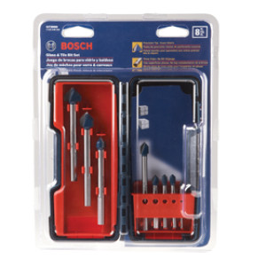 BOSCH GT-3000 8PC GLASS AND TILE CARBIDE TIP DRILL BIT SET