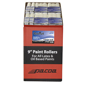 VELVET TOUCH 63 PC DUMP BIN 3 PK 9" X 3/8" LINT-FREE ROLLER REFILL