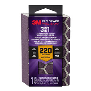 3M DCDA220-PGP-1T 220 GRIT 3-IN-1 PRO GRADE PRECISION SANDING SPONGE