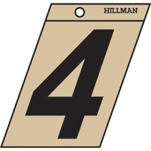 P-T 839466 3" BLACK ON GOLD NUMBER 4 ANGLE-CUT MYLAR SELF ADHESIVE