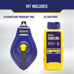 IRWIN STRAIT-LINE IWHT48442BC SPEEDLINE 100' CHALK REEL WITH BLUE CHALK