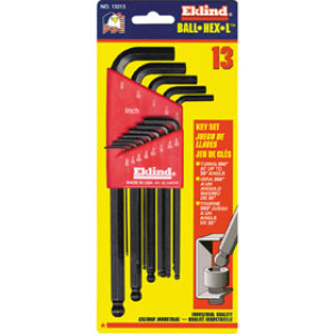 EKLIND 13213 .050 - 3/8 BALL-HEX-L 13PC INCH KEY SET IN MOLDED PLASTIC CASE