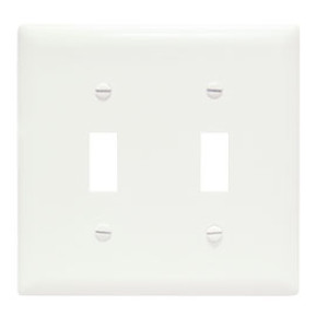 PASS & SEYMOUR  TP2WCC30 2-GANG WALL PLATE 2 TOGGLE WHITE