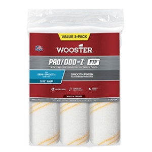 WOOSTER RR663 9" X 3/8" PRO/DOO-Z FTP WHITE/GOLD WOVEN ROLLER COVER 3-PACK