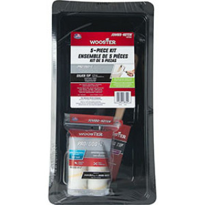 WOOSTER RR396 4-1/2" JUMBO-KOTER PRO/DOO-Z & 2" SILVER TIP 5-PIECE TRAY KIT