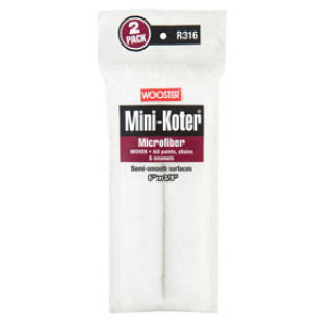 WOOSTER R316 6" X 3/8" MINI-KOTER MICROFIBER FABRIC ROLLER COVER 2-PACK