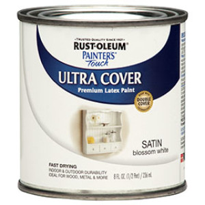 RUST-OLEUM PAINTER'S TOUCH 267300 ULTRA COVER SATIN BLOSSOM WHITE LATEX PAINT