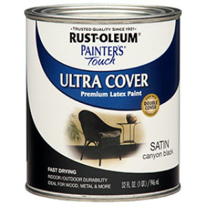 RUST-OLEUM PAINTER'S TOUCH 267332 CANYON BLACK ULTRA COVER SATIN LATEX PAINT
