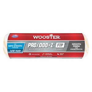 WOOSTER RR666 9" X 3/8" PRO/DOO-Z FTP WHITE/GOLD STRIPES WOVEN ROLLER COVER