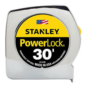 STANLEY 33-430 POWERLOCK 30' X 1" TAPE MEASURE WITH BLADEARMOR