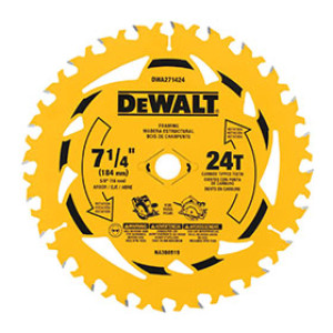 DEWALT DWA271424 7-1/4" 24T SINGLE CIRCULAR SAW BLADE