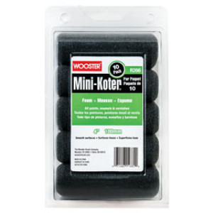 WOOSTER R166 4" MINI-KOTER FOAM CLOSED-END ROLLER COVER 10-PACK