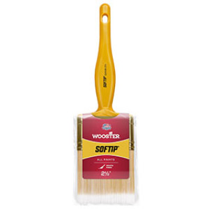 WOOSTER Q3108 2-1/2" SOFTIP SOFT WHITE NYLON/GOLD POLYESTER FLAT BRUSH
