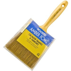 WOOSTER 1123 4" AMBER FONG SOFT BROWN CHINA BRISTLE FLAT VARNISH BRUSH