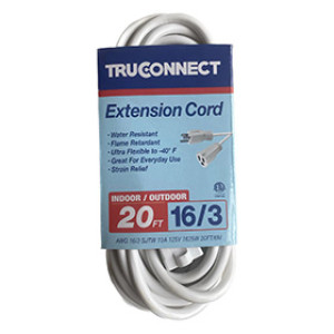 MR BRANDS 32520 20' 16/3 TRUCONNECT WHITE OUTDOOR EXTENSION CORD