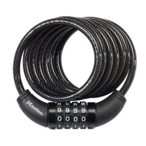 MASTER LOCK 8114D 5' X 5/16" QUANTUM-8 STEEL CABLE LOCK CARDED W/COMBINATION