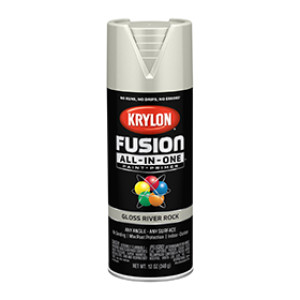 KRYLON K02721007 FUSION ALL-IN-ONE GLOSS RIVER ROCK 12 OZ INDOOR - OUTDOOR