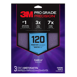 3M SHR120-PGP-3T 9" X 11" 120 GRIT PRO GRADE SHEETS WITH NO-SLIP GRIP