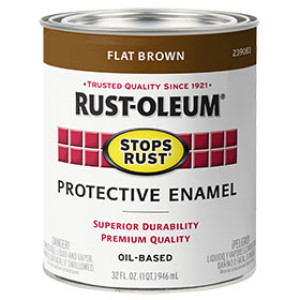 RUST-OLEUM STOPS RUST 239083 PROTECTIVE ENAMEL FLAT BROWN PAINT