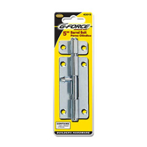G-FORCE 43015 5" BARREL BOLT ZINC PLATED STEEL