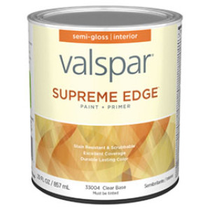VALSPAR 33004.005 SUPREME EDGE SEMI GLOSS CLEAR INTERIOR PAINT & PRIMER