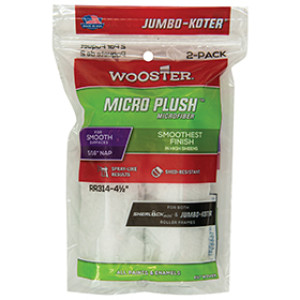 WOOSTER RR314 4-1/2" X 5/16" JUMBO-KOTER MICRO PLUSH MICROFIBER ROLLER 2-PACK