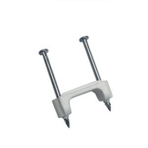 GARDNER BENDER PS-1550T PLASTIC STAPLE 1/2" ZINC PLATED NAILS WHITE 15/CLAM