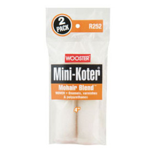 WOOSTER R252 4" X 1/4" MINI-KOTER MOHAIR & POLYESTER BLEND ROLLER COVER 2-PACK