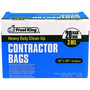 FROST KING CB3250SP 7 BUSHEL 32" X 50" 20 COUNT CONTRACTOR BAGS - 2.5 MIL