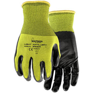WATSON 396X6-X STEALTH LIGHT ARTILLERY NITRILE HI VIS POLY X-LARGE 6-PACK