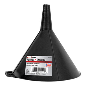 CUSTOM ACCESSORIES CUST31114 1/3 PINT PLASTIC FUNNEL BLACK