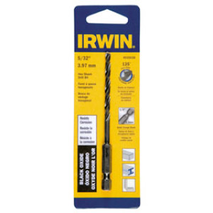 IRWIN 4935638 5/32" BLACK OXIDE HEX SHANK DRILL BIT SPLIT POINT TIP