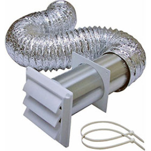 LAMBRO 1379W 4" X 8' WHITE PLASTIC LOUVER VENT KIT UL DUCT