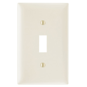 PASS & SEYMOUR  TP1LACC100 1-GANG NYLON WALL PLATE TOGGLE LIGHT ALMND 100-PACK
