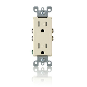 LEVITON R58-T5325-ODI DECORA TAMPER RESISTANT 15A GRD OUTLET IVORY