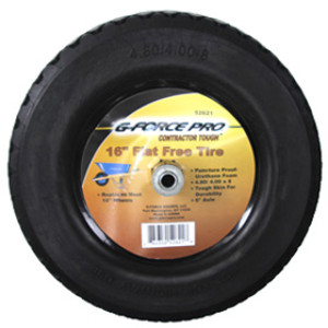 G-FORCE 52621 16" FLAT FREE REPLACEMENT WHEEL FOR WHEELBARROWS