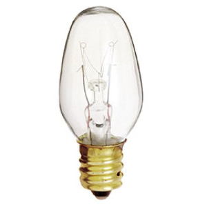 SATCO S3797 4W 4C7 CLEAR NIGHT LIGHT CANDELABRA BASE 2 PACK CARDED