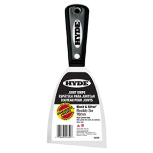 HYDE 02350 3" BLACK & SILVER FLEXIBLE JOINT KNIFE HI-CARBON STEEL BLADE