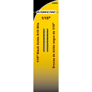 G-FORCE 22600 1/16" BLACK OXIDE DRILL BIT 2PC CARDED
