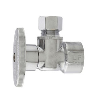 PLUMB PAK PP51PCLF QRTR TURN ANGLE VALVE 1/2" FIP X 3/8" OD LEAD FREE