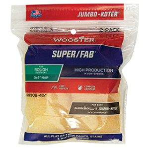 WOOSTER RR309 4-1/2" X 3/4" JUMBO-KOTER SUPER/FAB KNIT ROLLER COVER 2-PACK