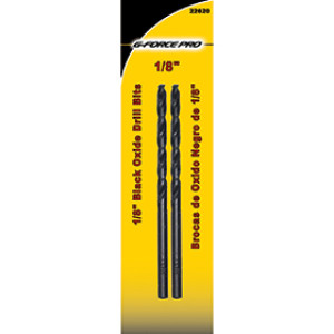 G-FORCE 22620 1/8" BLACK OXIDE DRILL BIT 2PC CARDED