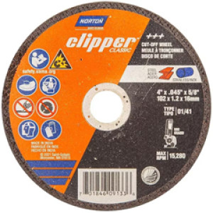 NORTON 70184609133 4" X .045" X 5/8" CLIPPER CLASSIC RIGHT ANGLE CUT-OFF WHEEL