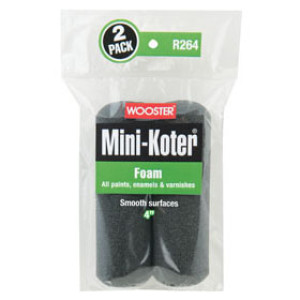WOOSTER R264 4" MINI-KOTER FOAM CLOSED-END ROLLER COVER 2-PACK