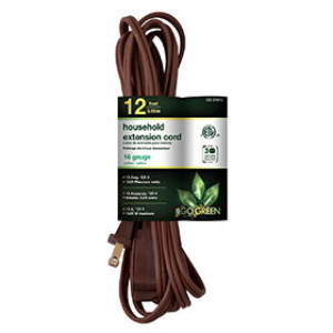 GOGREEN POWER GG-24812 16/2 12' SPT-2 INDOOR EXTENSION CORD BROWN