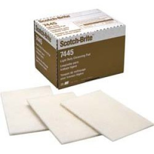 3M 7445 SCOTCH BRITE 6" X 9" CLEANSING PAD WHITE LIGHT DUTY