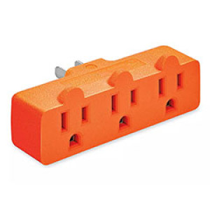 PASS & SEYMOUR  699BPCC5 HEAVY-DUTY TRIPLE OUTLET TAP ORANGE
