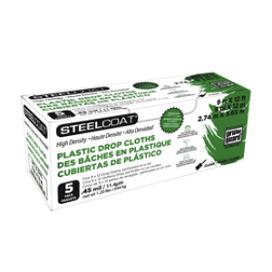 PETOSKEY PLASTICS STEELCOAT FG-P9934-71 9' X 12' .45 PLASTIC DROP CLOTH 5PACK